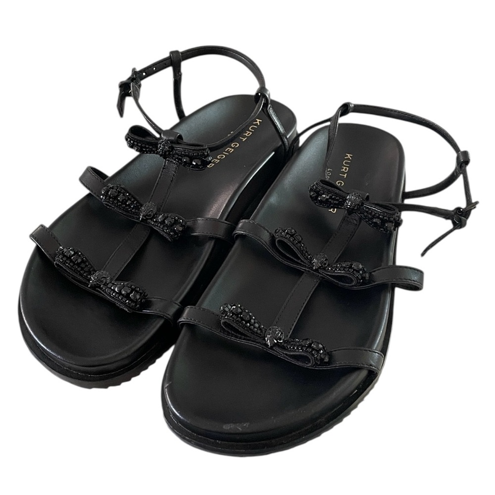 Kurt Geiger London Women's Black Embellished‎ Pierra Drench Sandals Size EU39 - Picture 2 of 8